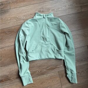 90 Degree By Reflex Sage Green Half-Zip Top women’s size L